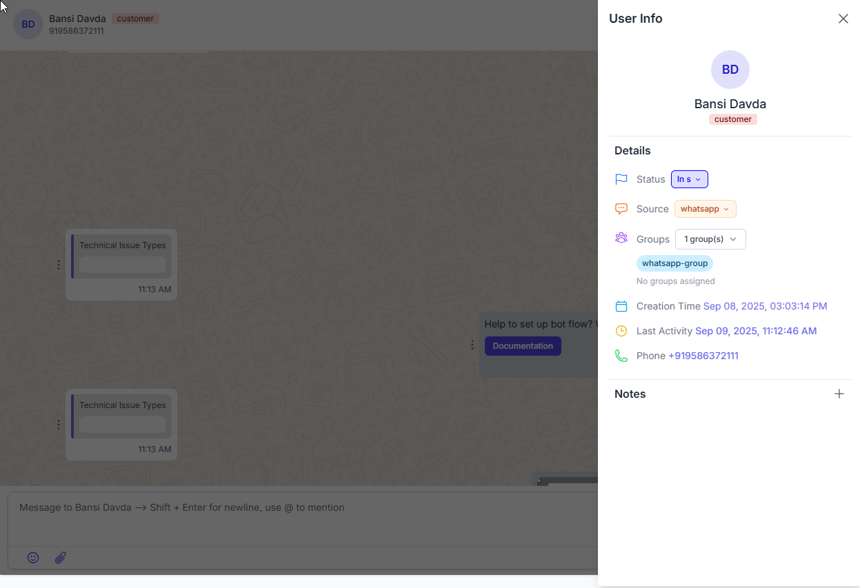 Chat Info Panel