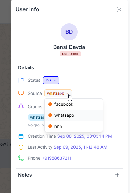 Source Dropdown