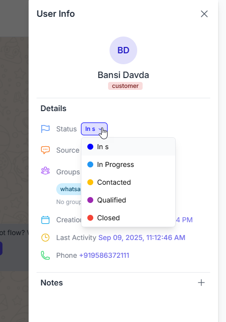 Status Dropdown