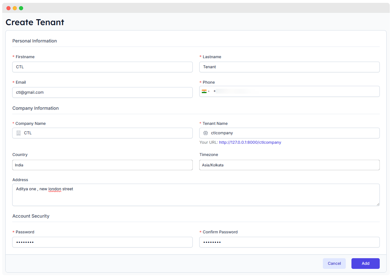 WhatsMarkSaaS Tenant List