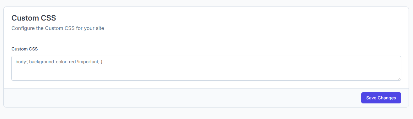 Custom CSS Settings