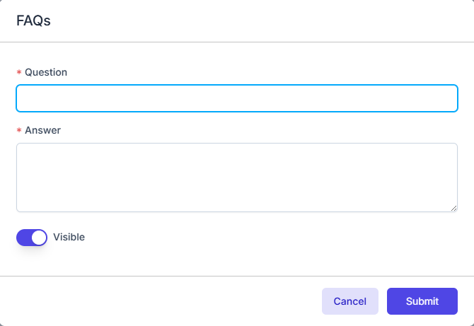 Add/Edit FAQ Form