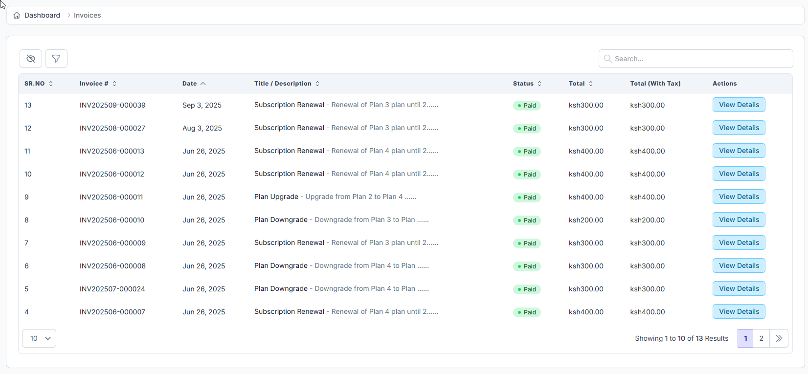Invoice List
