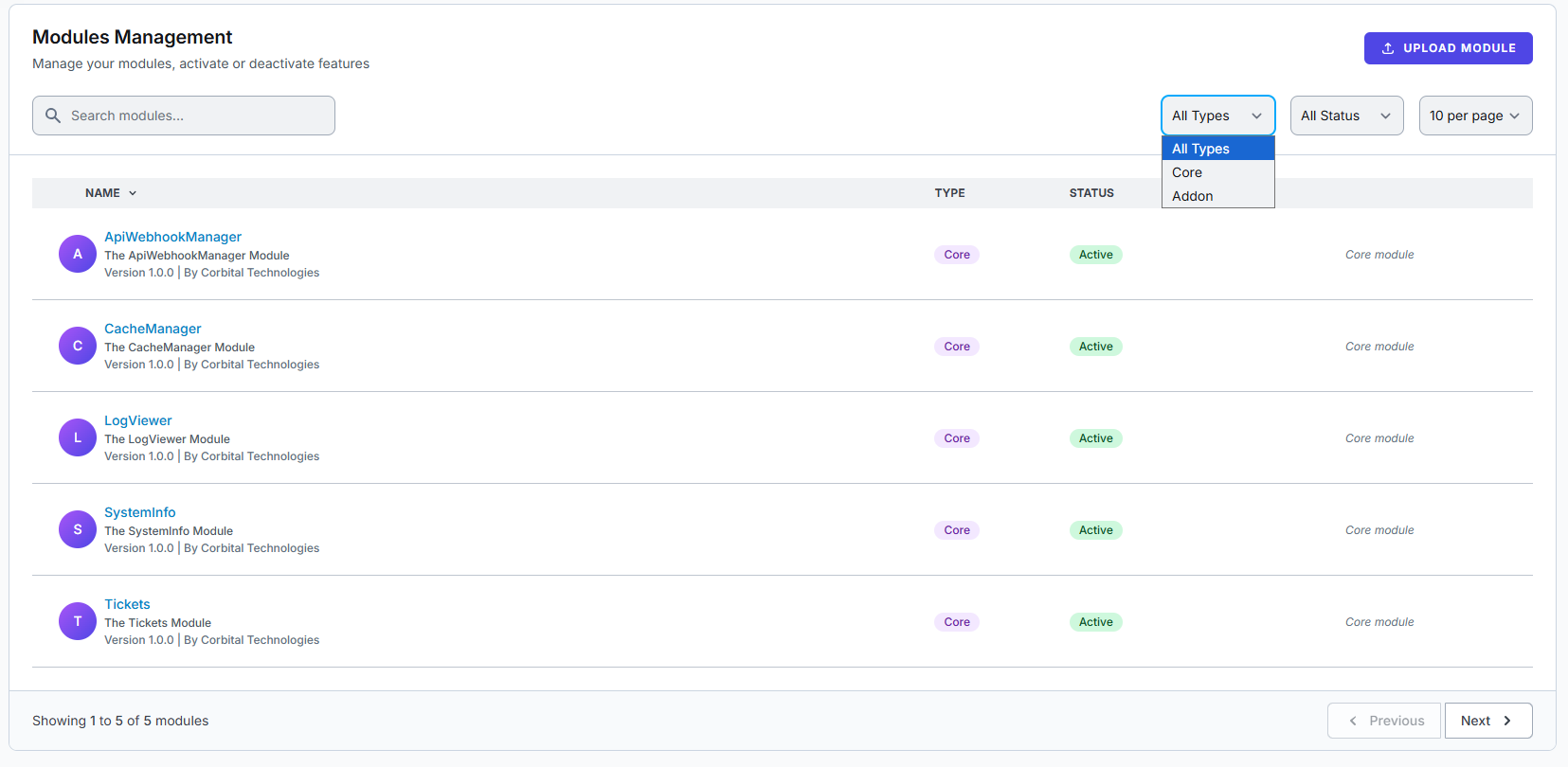 Modules Management