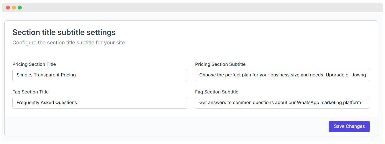 WhatsMarkSaaS Pricing Display