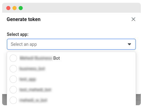 select-an-app-to-generate-new-token